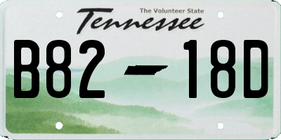 TN license plate B8218D