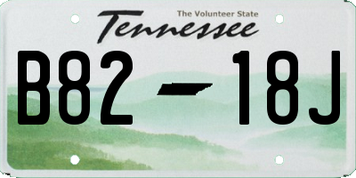 TN license plate B8218J
