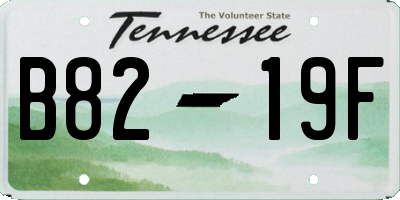 TN license plate B8219F