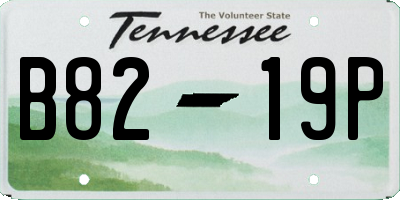 TN license plate B8219P