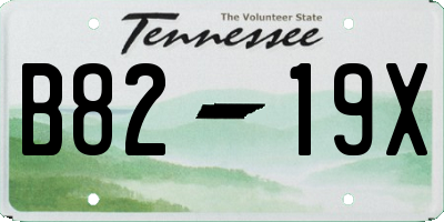 TN license plate B8219X