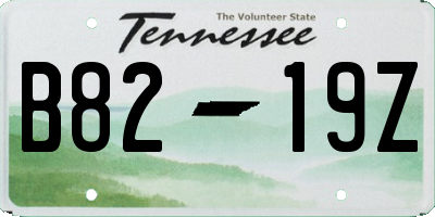 TN license plate B8219Z