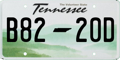 TN license plate B8220D