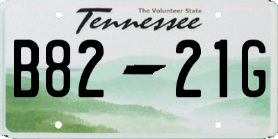 TN license plate B8221G