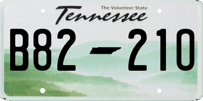 TN license plate B8221O