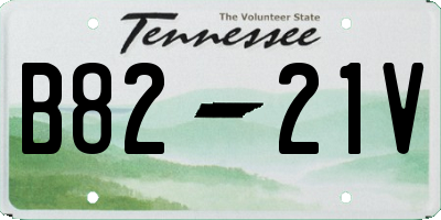 TN license plate B8221V