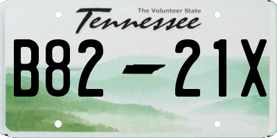 TN license plate B8221X