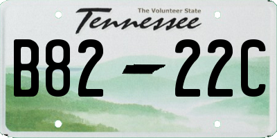 TN license plate B8222C