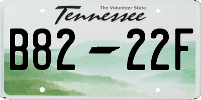 TN license plate B8222F