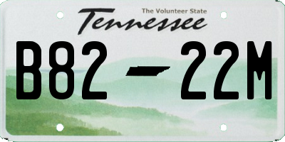 TN license plate B8222M