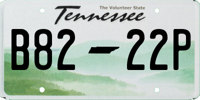 TN license plate B8222P