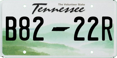 TN license plate B8222R