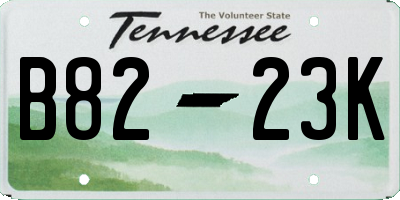 TN license plate B8223K