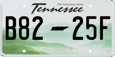 TN license plate B8225F