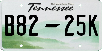 TN license plate B8225K