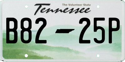 TN license plate B8225P