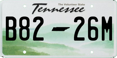 TN license plate B8226M