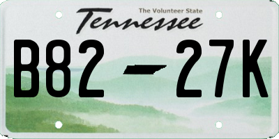 TN license plate B8227K