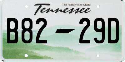 TN license plate B8229D