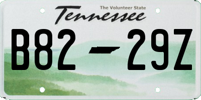 TN license plate B8229Z