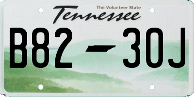 TN license plate B8230J