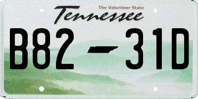 TN license plate B8231D