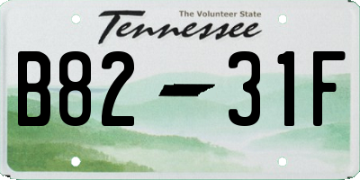 TN license plate B8231F
