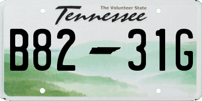 TN license plate B8231G