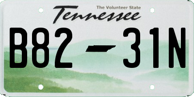 TN license plate B8231N