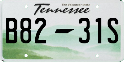 TN license plate B8231S