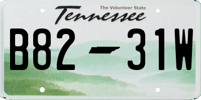 TN license plate B8231W
