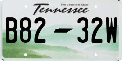 TN license plate B8232W