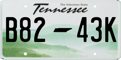 TN license plate B8243K