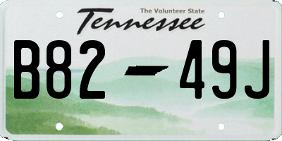 TN license plate B8249J
