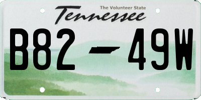 TN license plate B8249W