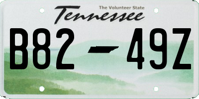 TN license plate B8249Z