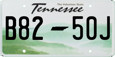 TN license plate B8250J