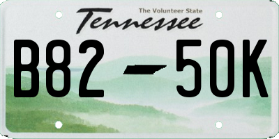 TN license plate B8250K