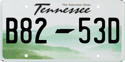 TN license plate B8253D