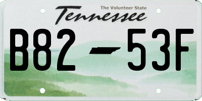 TN license plate B8253F