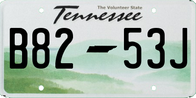 TN license plate B8253J