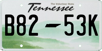 TN license plate B8253K