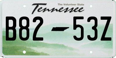 TN license plate B8253Z