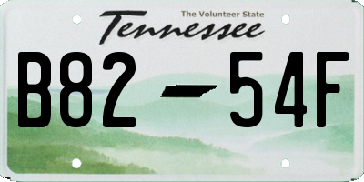 TN license plate B8254F