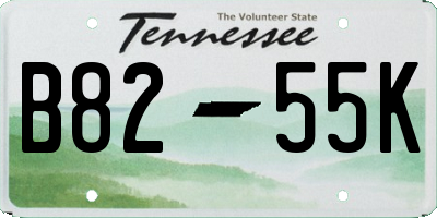 TN license plate B8255K