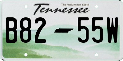 TN license plate B8255W