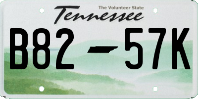 TN license plate B8257K