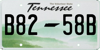 TN license plate B8258B
