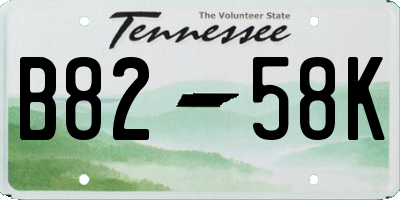 TN license plate B8258K