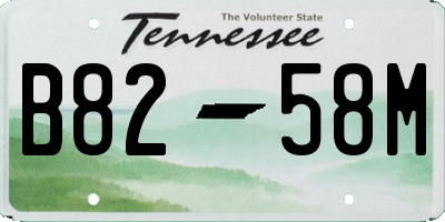 TN license plate B8258M